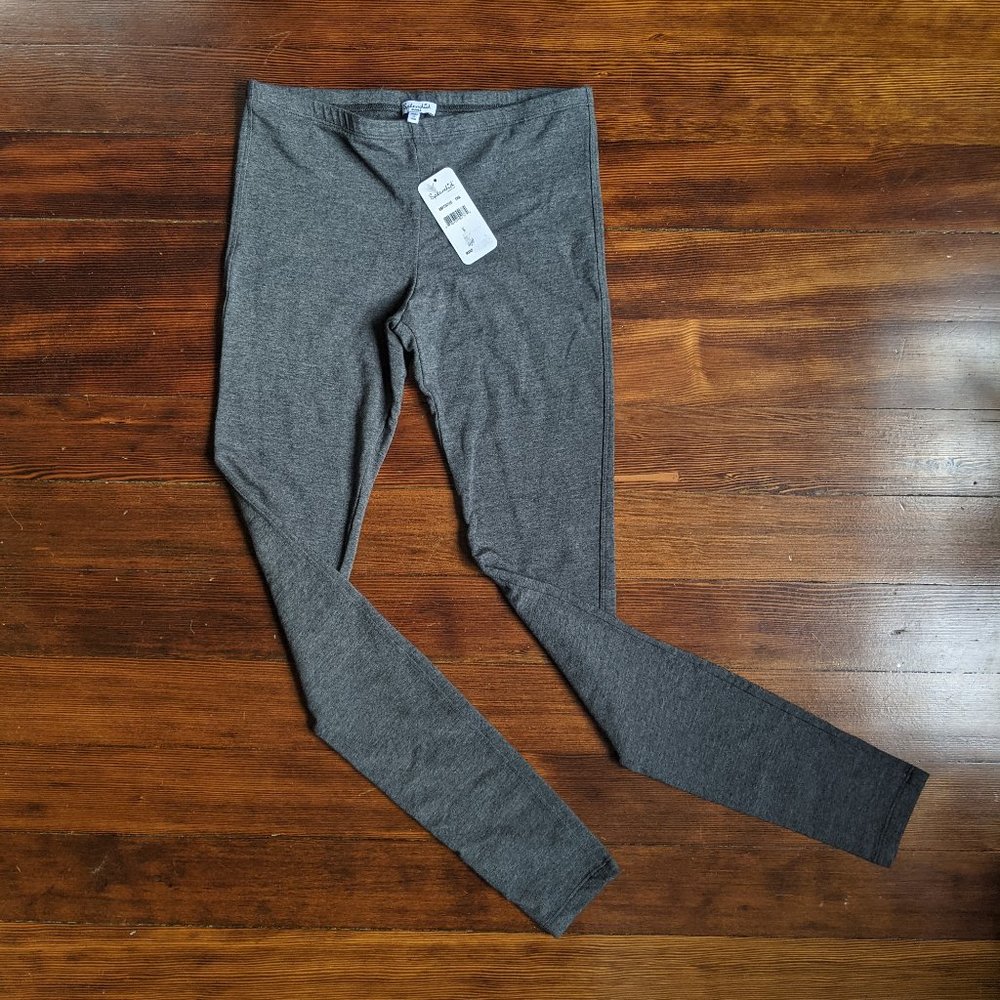 Splendid Made in USA Charcoal Terry Leggings NWT